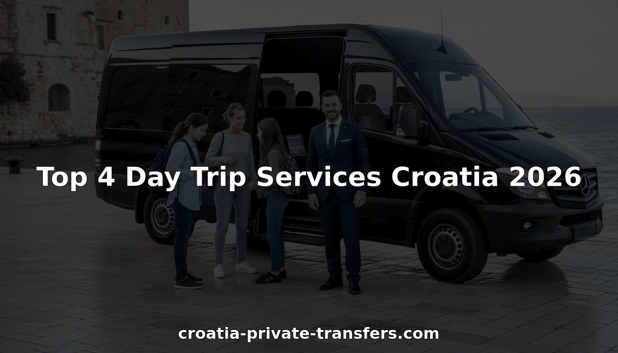 Chauffeur welcomes family to luxury van in Split