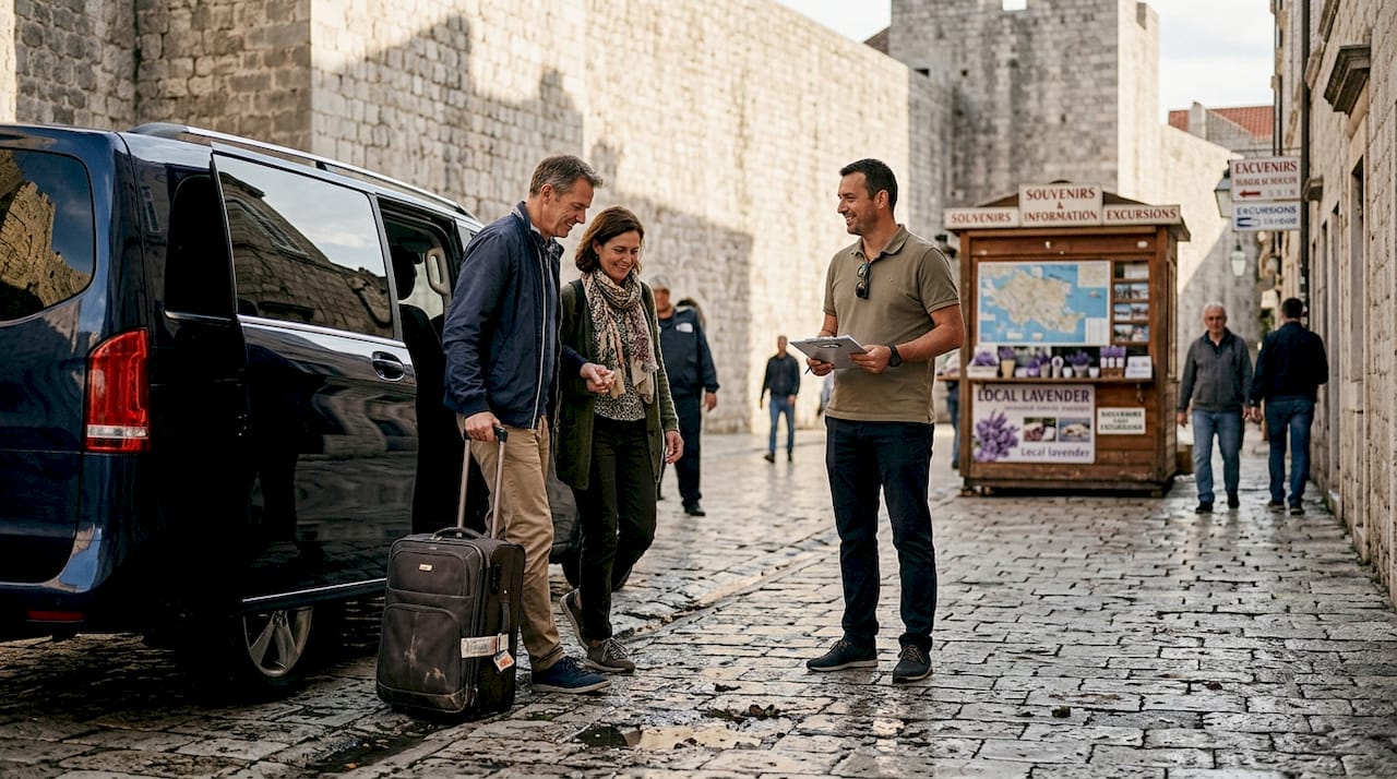 Couple arriving for private tour in Dubrovnik