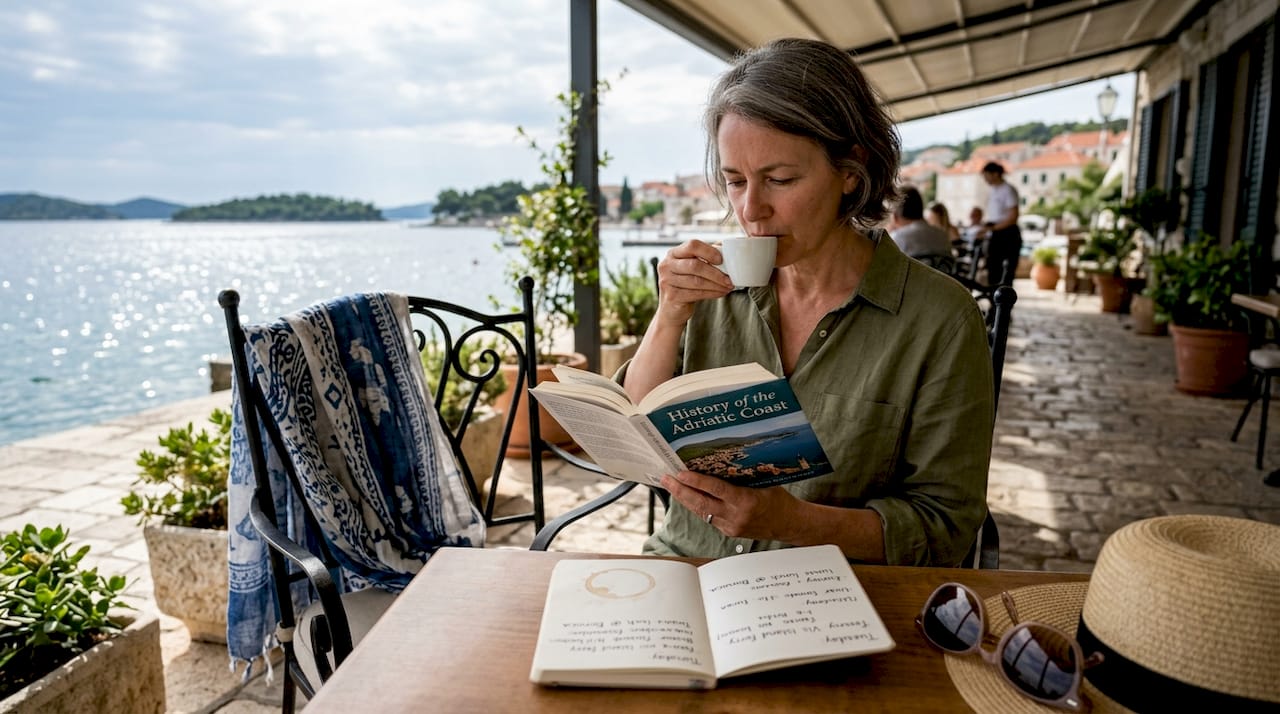 Traveler enjoys personalized luxury experience by the sea