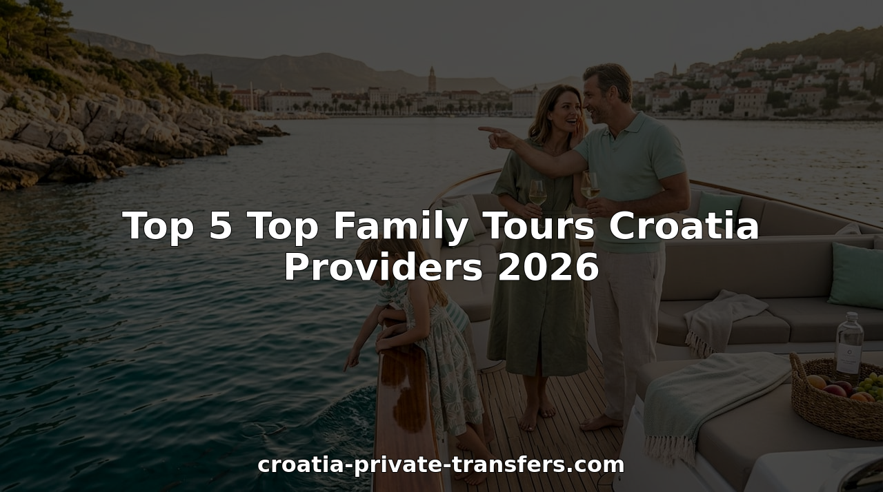 Family enjoying private boat tour along Croatian coast
