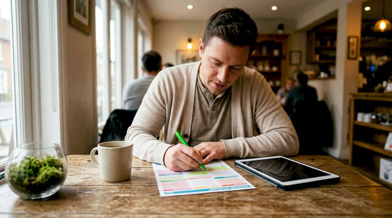 Solo traveler planning custom tour at home