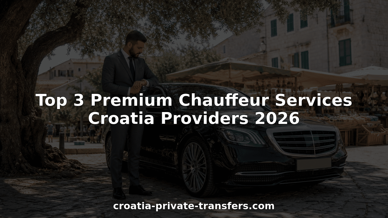 Chauffeur opening car door in coastal Croatian town