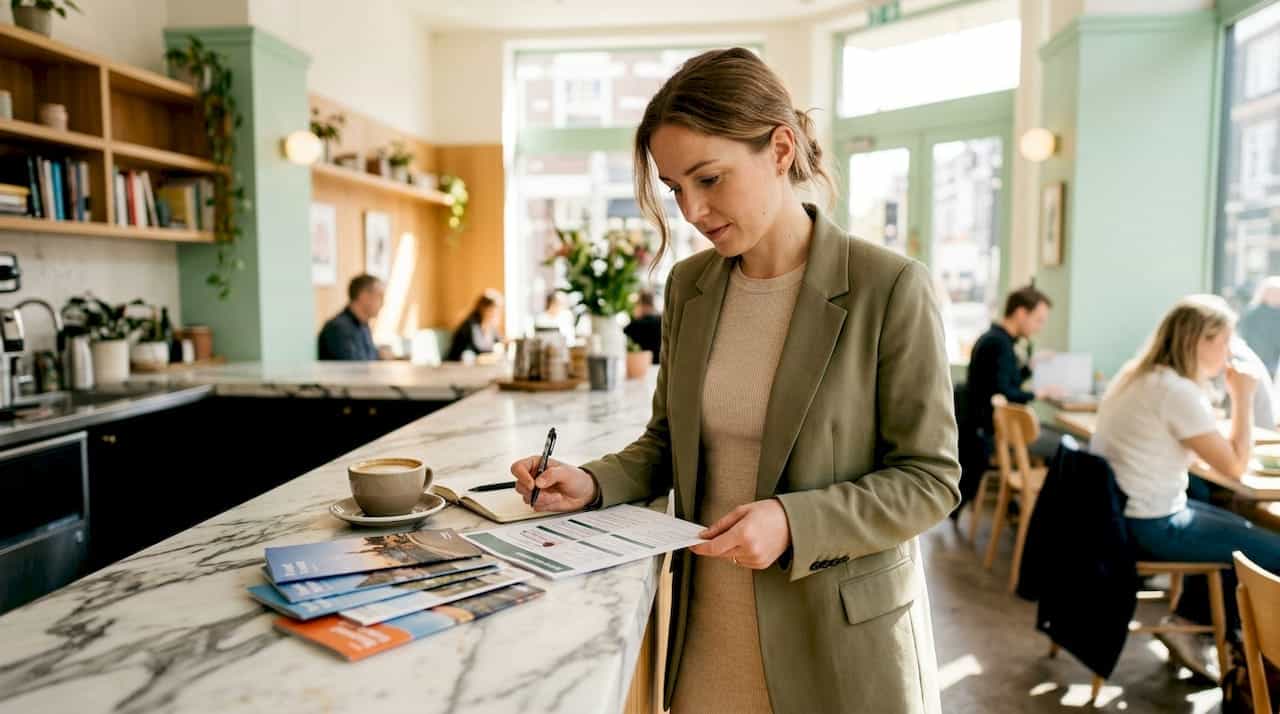 Travel advisor reviewing exclusive group travel itinerary