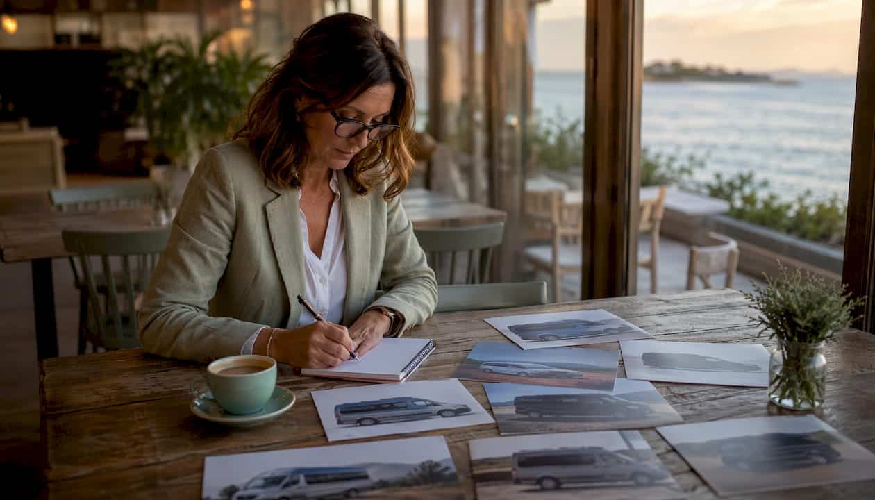 Concierge choosing luxury vehicle transfers