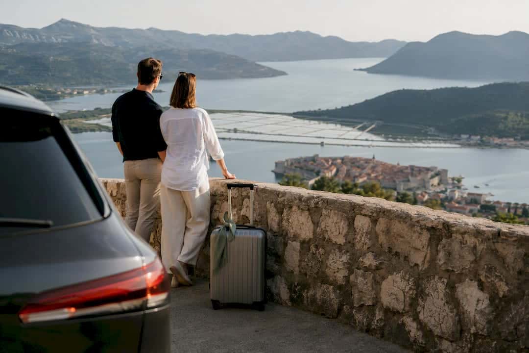 Private transfer paused at a Croatian viewpoint