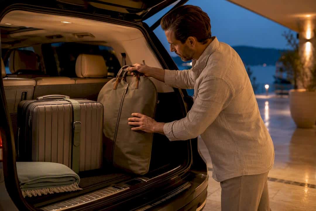 Luxury transfer luggage in premium vehicle