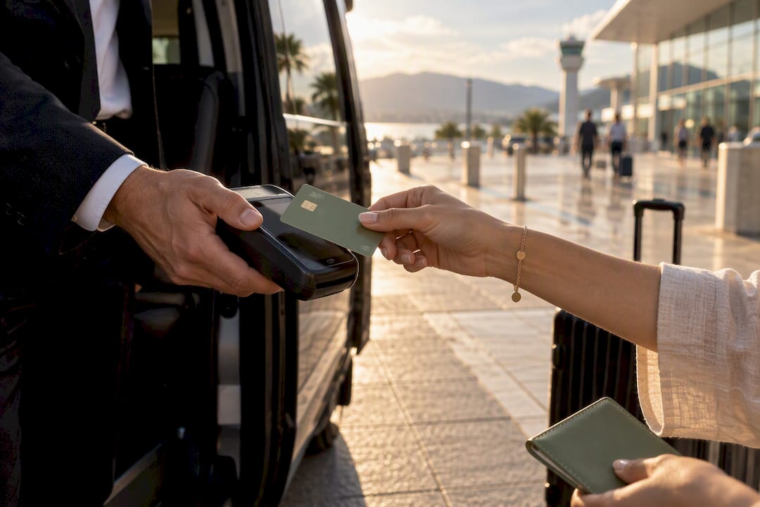 Contactless card payment at Croatian transfer