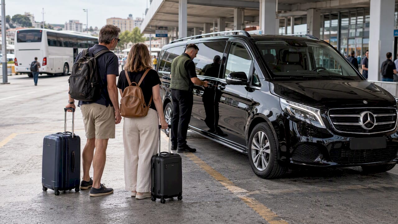 Private transfer waiting at Split transport interchange